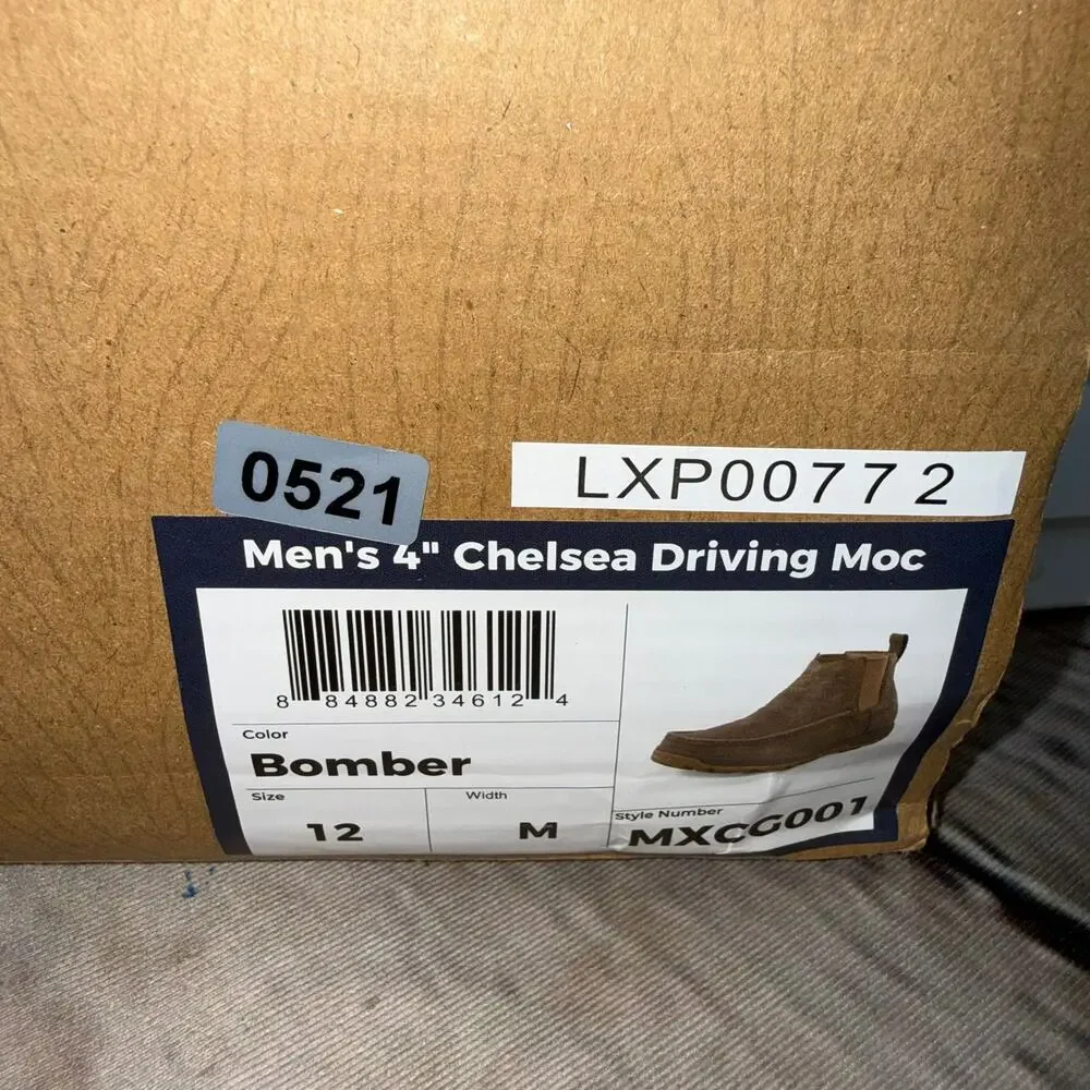 Twisted X Chelsea Driving Moc Bomber Boots Men’s US 12 Brown Leather MXCG001
